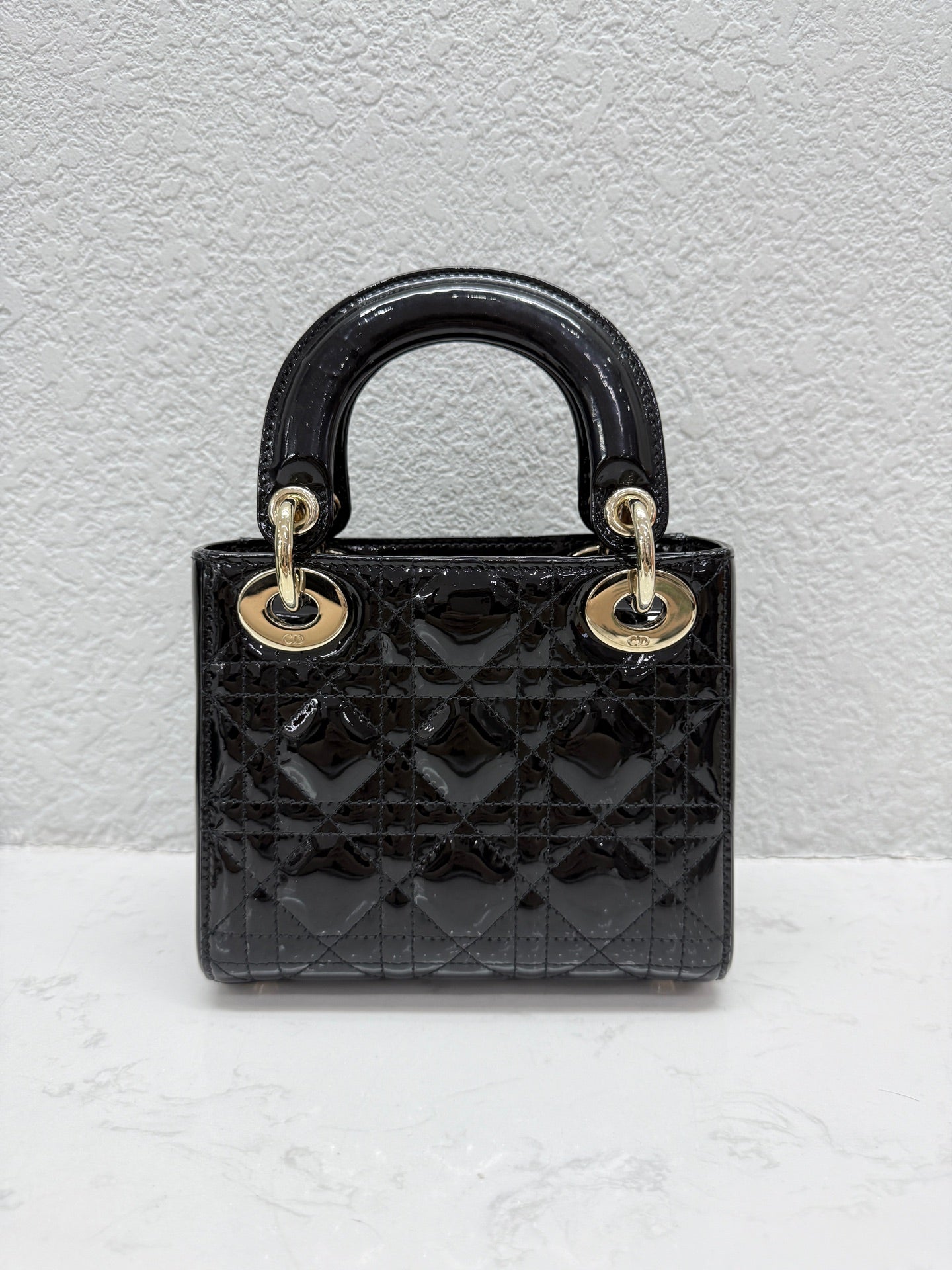 Dior - Lady Dior Mini - Patent leather - Black - (mini)