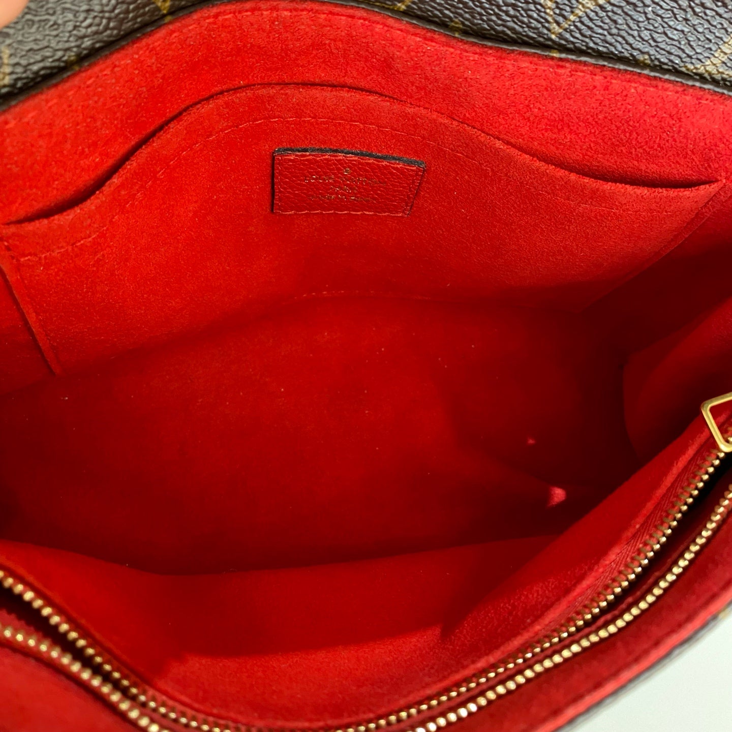 Louis Vuitton - Monogram Bicolor Flap Bag - Monogram coated canvas with grained leather trim - Brown and Red - (Small)