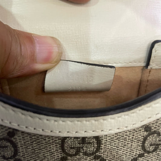 Gucci - Horsebit 1955 Vertical Phone Bag - GG Supreme coated canvas with leather trim - Beige - (mini)