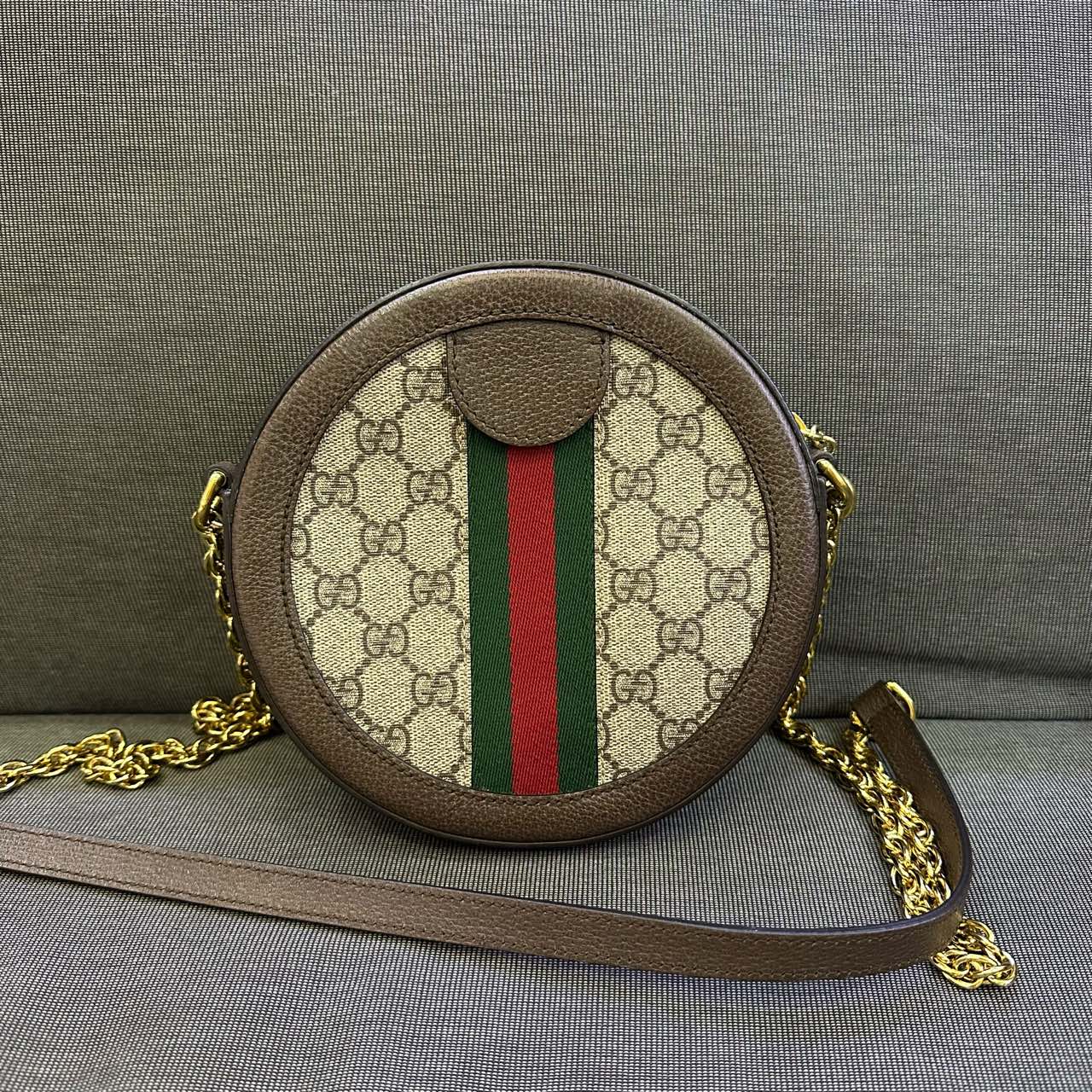 Gucci - Ophidia GG Round Mini Bag - GG Supreme coated canvas with leather trim - Brown - (mini)