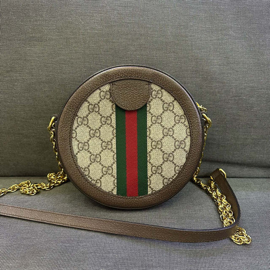 Gucci - Ophidia GG Round Mini Bag - GG Supreme coated canvas with leather trim - Brown - (mini)