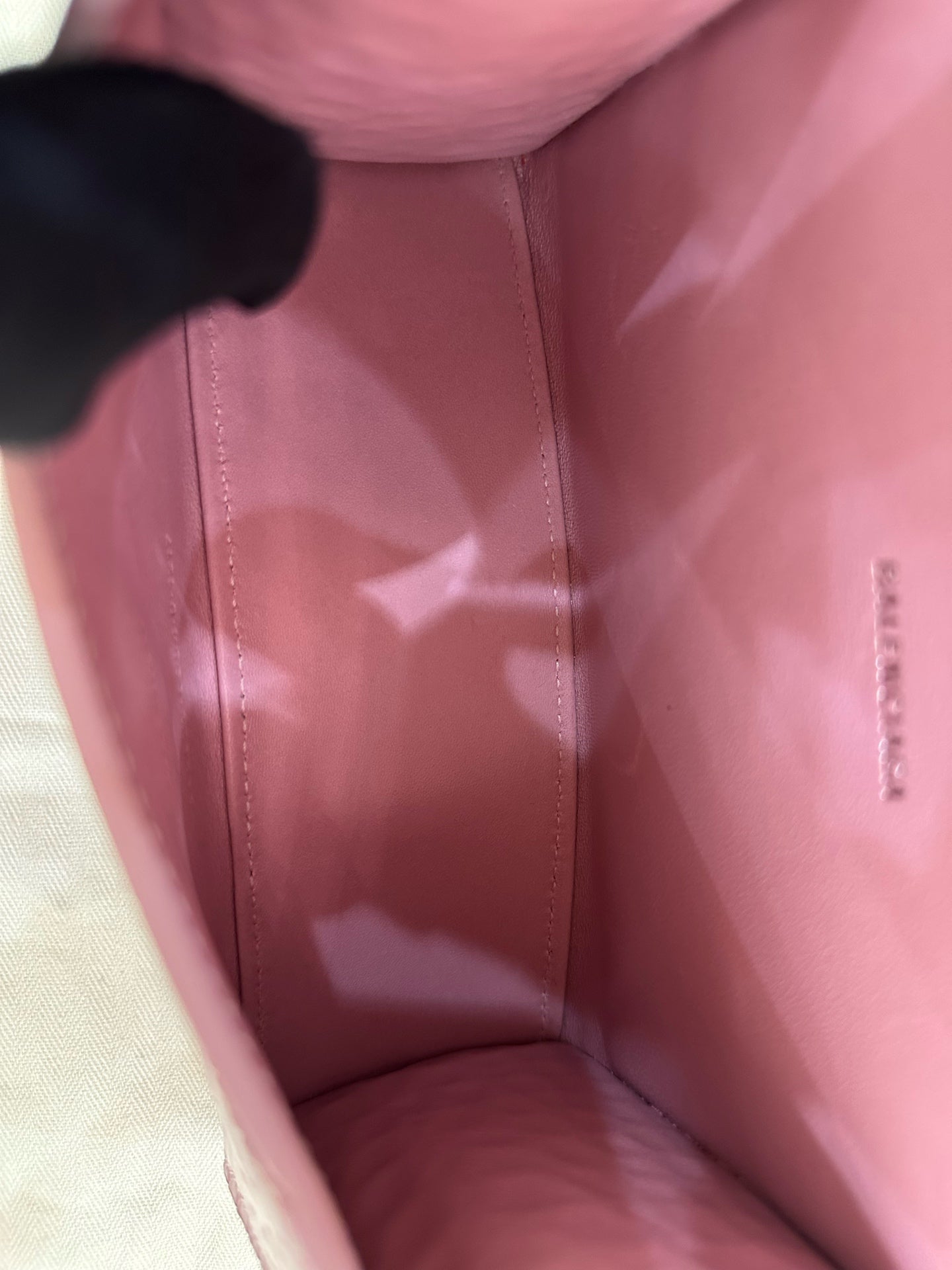 Balenciaga - Hourglass Bag XS - Patent leather with crocodile embossing - Pink with Silver-tone Hardware - (mini)