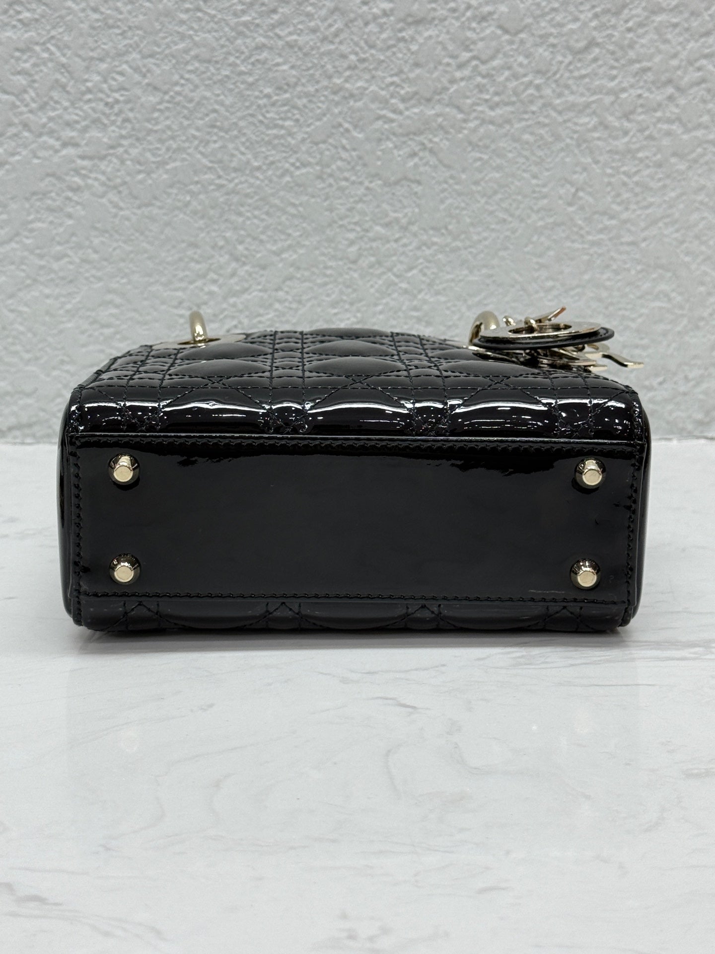 Dior - Lady Dior Mini - Patent leather - Black - (mini)