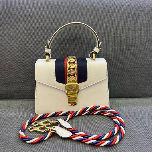 Gucci - Sylvie Small - Leather - White - (Small)