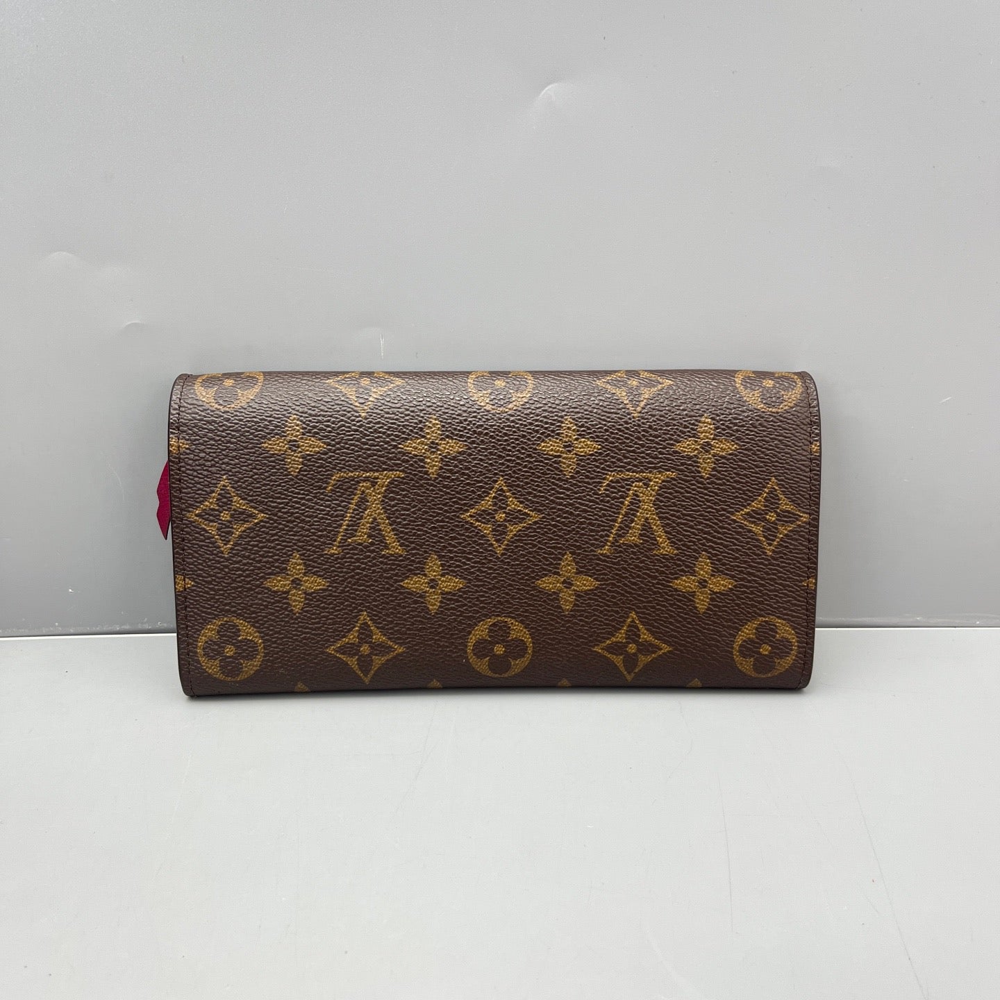 Louis Vuitton - Long Flap Wallet - Monogram coated canvas and cross-grain leather - Brown with Burgundy interior - (medium)