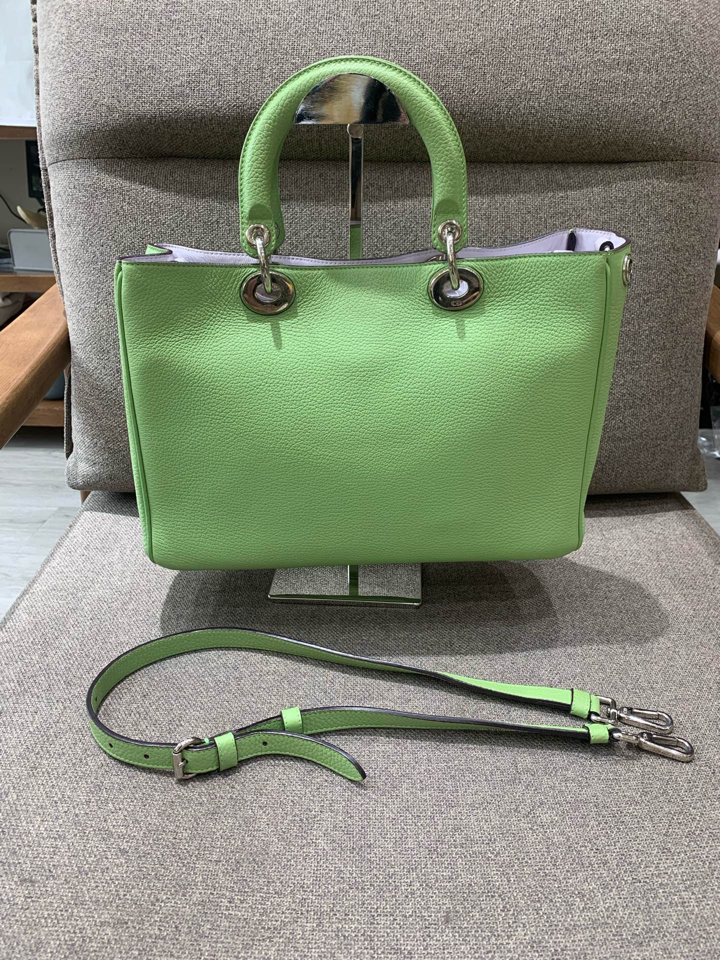 Dior - Diorama Top Handle Bag - Pebbled leather - Green - (Small)