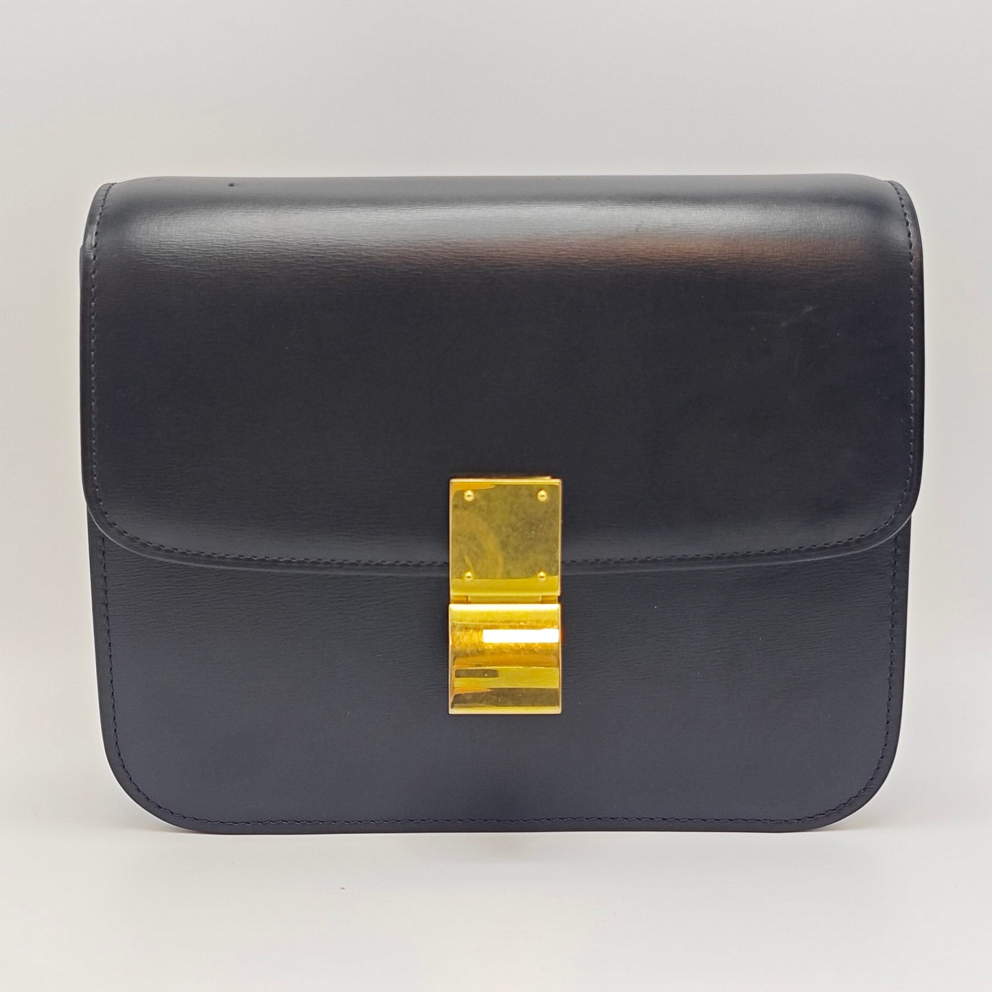 Celine - Teen Box Bag - Smooth calfskin leather - Black with Gold-Tone Hardware - (mini)