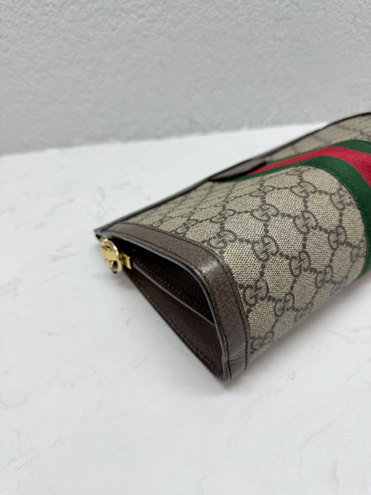 Gucci - Ophidia Chain Bag Small - GG Supreme canvas and Leather - Beige and Brown with Green and Red Stripe - (small)