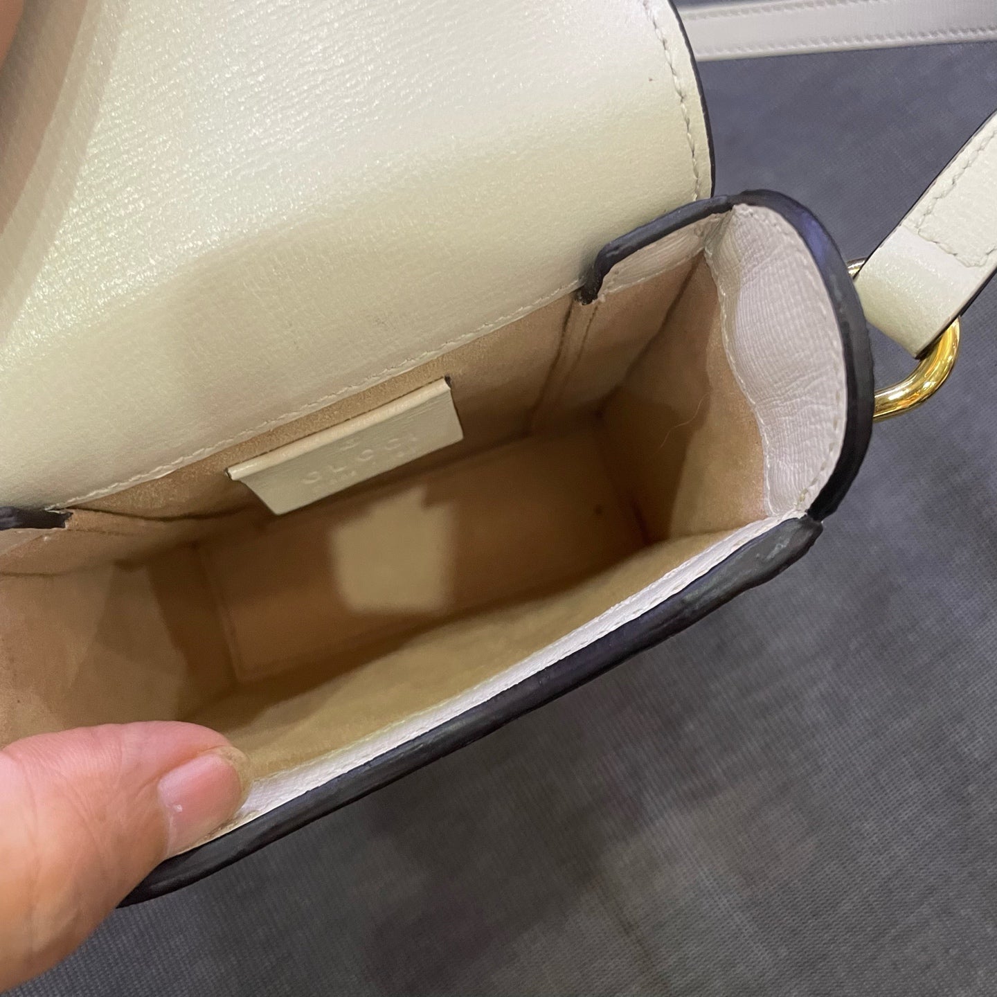 Gucci - Horsebit 1955 Vertical Phone Bag - GG Supreme coated canvas with leather trim - Beige - (mini)