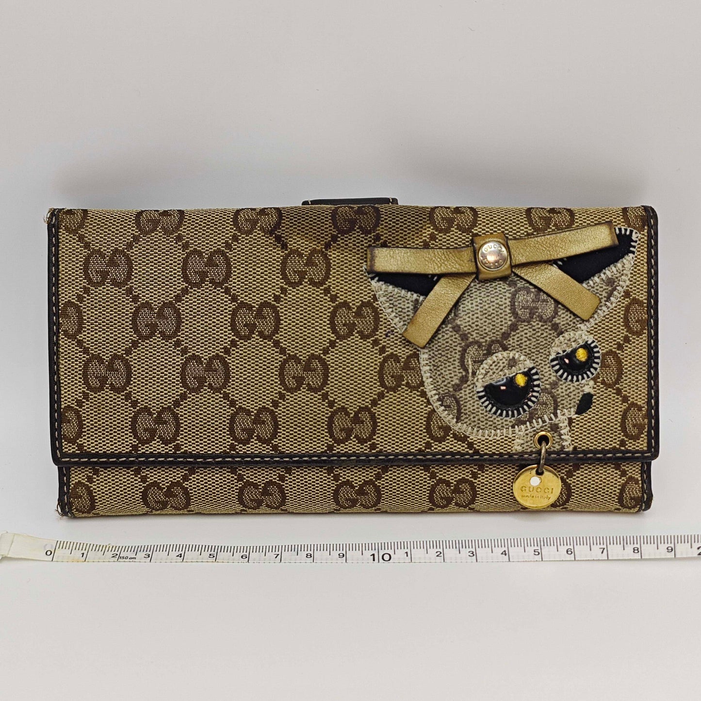 Gucci - Dog Head Long Wallet - Coated canvas with leather trim - Beige and Brown - (medium)