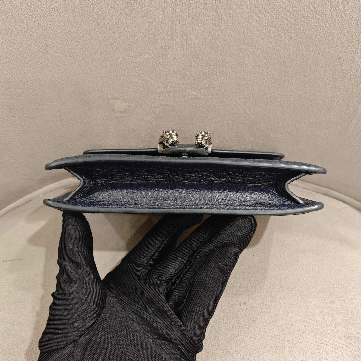 Gucci - Dionysus Mini Chain Wallet - GG Supreme coated canvas with leather trim - Beige and Navy - (mini)