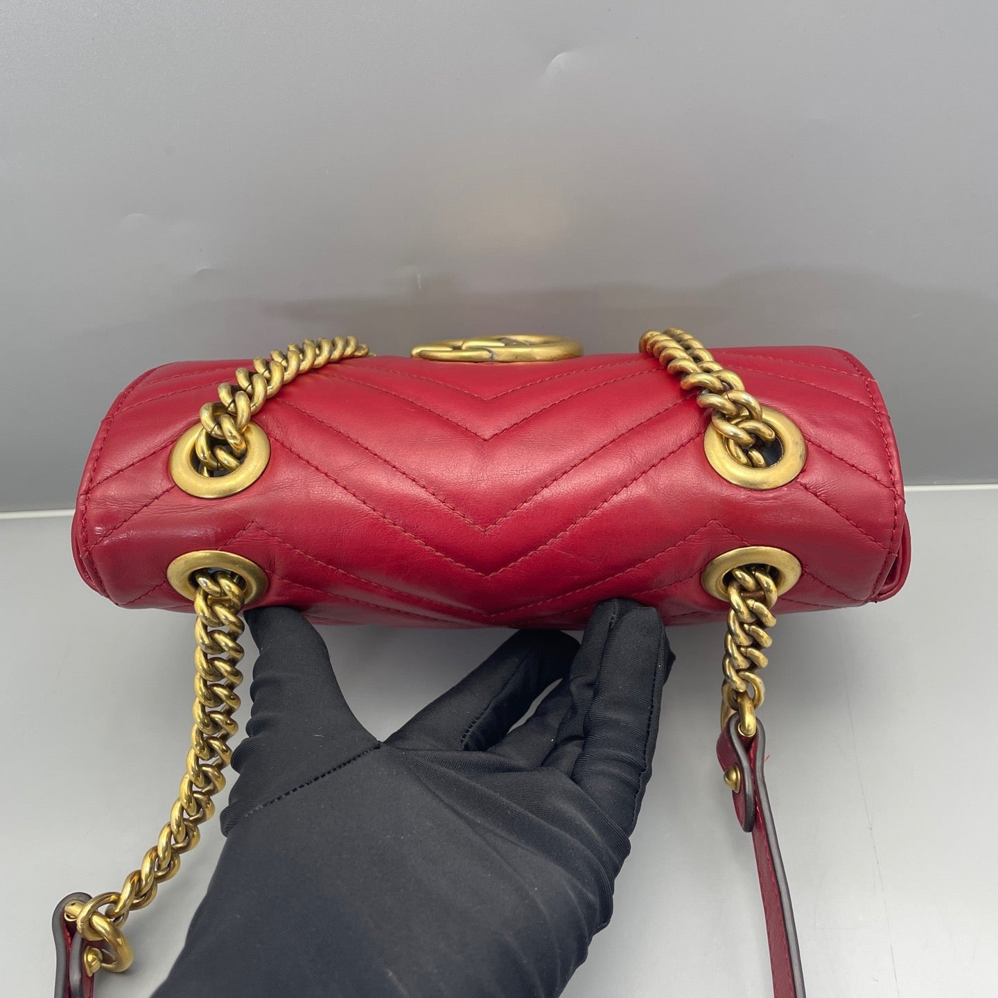 Gucci - GG Marmont Matelassé Mini Bag - Leather - Red - (mini)