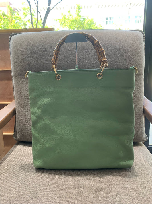 Gucci - Bamboo Shopper Tote - Grained leather - Green - (Medium)