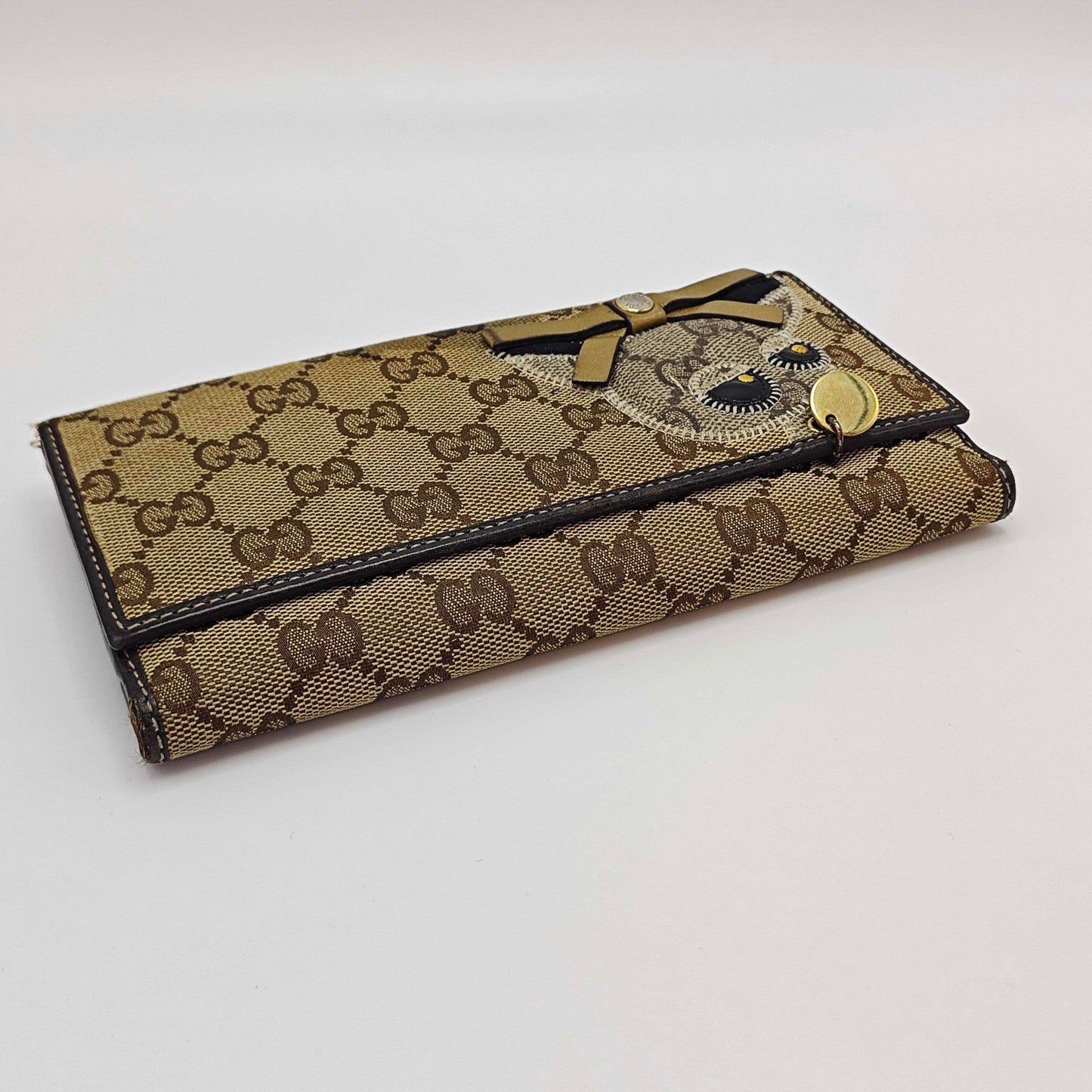 Gucci - Dog Head Long Wallet - Coated canvas with leather trim - Beige and Brown - (medium)