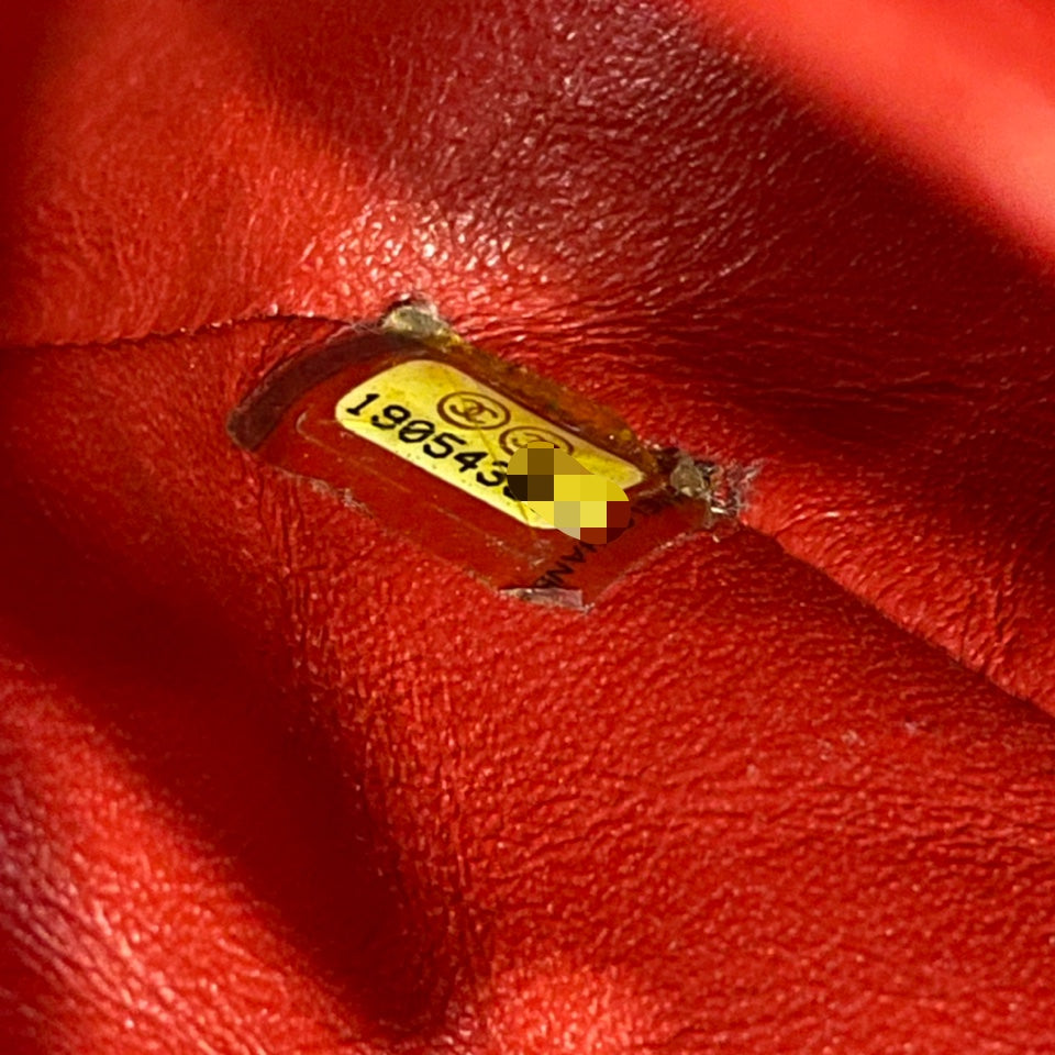 Chanel - Classic Flap Medium - Lambskin leather - Red with Silver-Tone Hardware - (Medium)