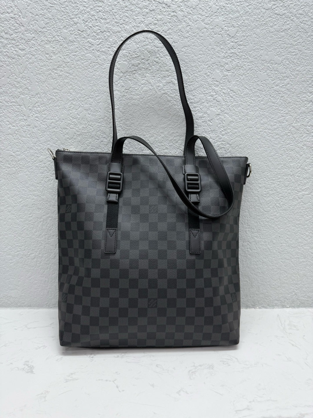 Louis Vuitton - Sac Plat PM - Damier Graphite coated canvas with leather trim - Black - (medium)