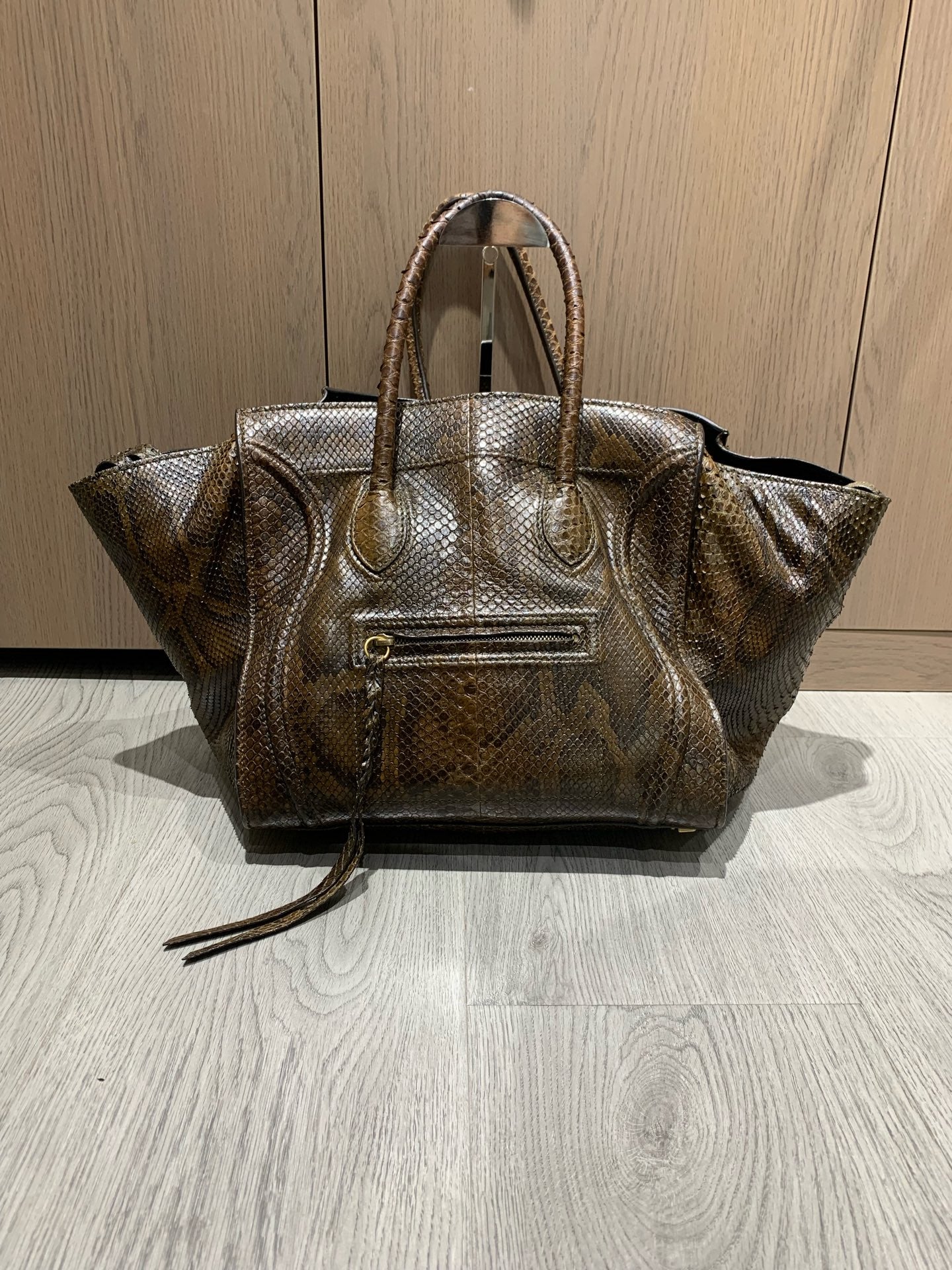 Celine - Phantom - Exotic leathers - Python - Brown - (large)