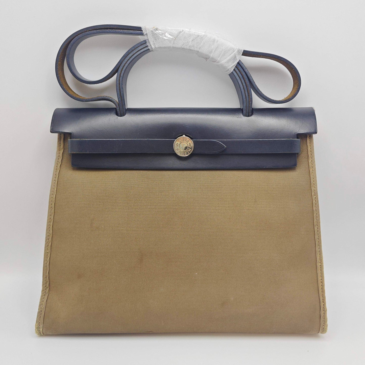 Hermès - Herbag 31 - Cotton canvas and leather - Blue and Brown - (medium)