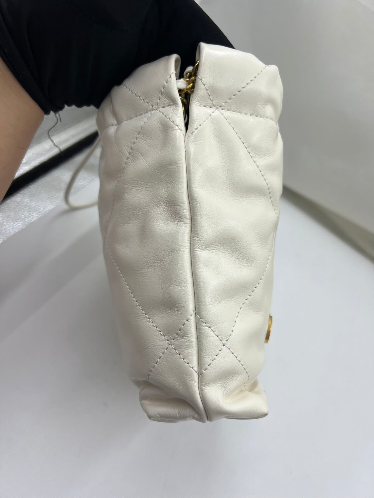 Chanel - 22 Bag Mini - Calfskin leather - White with Gold-Tone Hardware - (Mini)