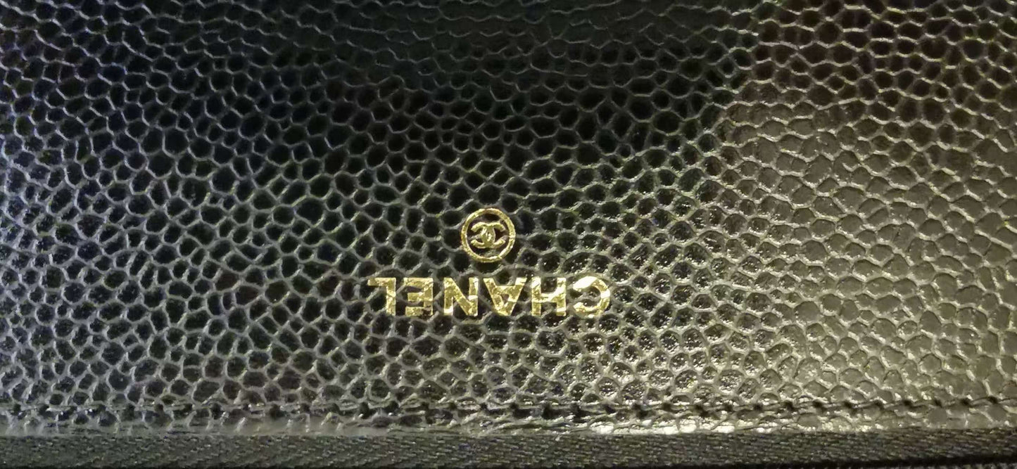 Chanel - Wallet on Chain (WOC) - Grained Calfskin leather (Caviar) - Black - (Mini)