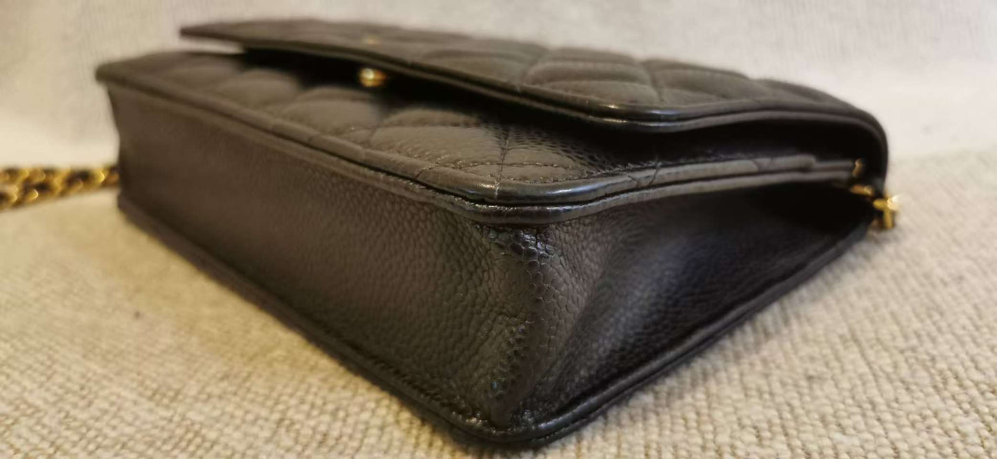 Chanel - Wallet on Chain (WOC) - Grained Calfskin leather (Caviar) - Black - (Mini)