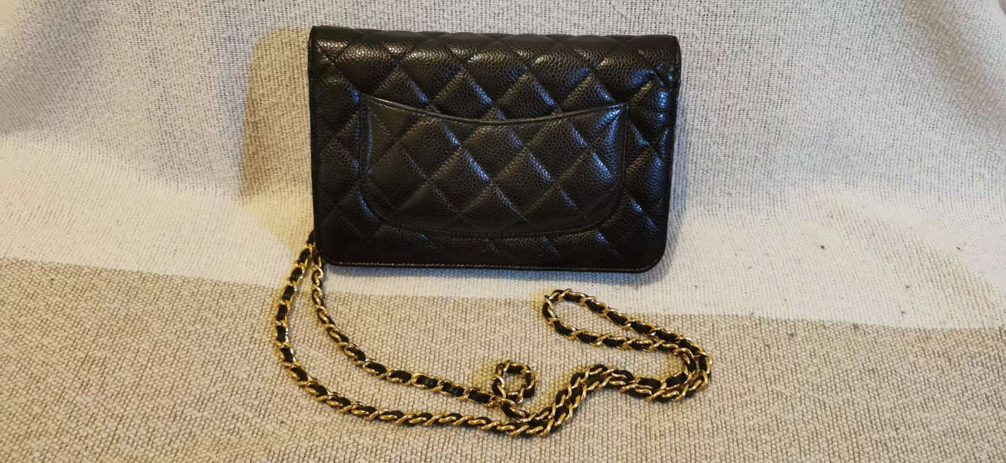 Chanel - Wallet on Chain (WOC) - Grained Calfskin leather (Caviar) - Black - (Mini)