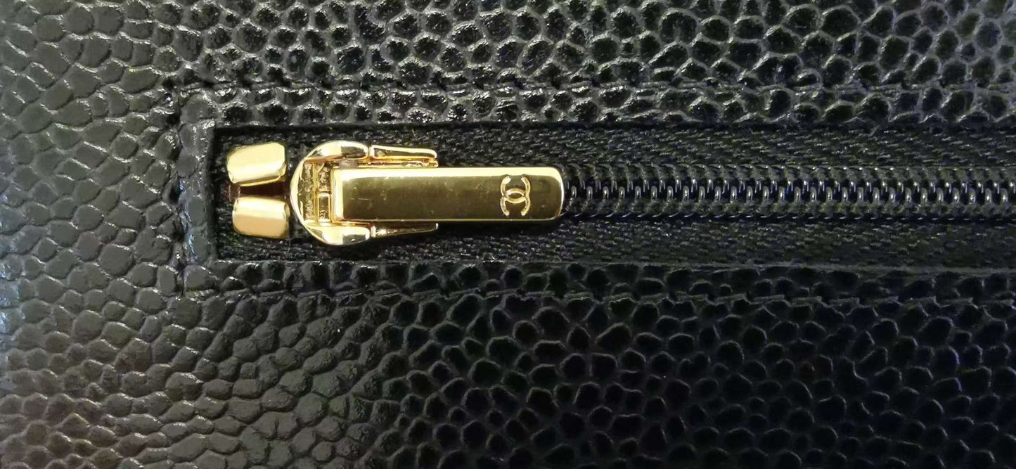 Chanel - Wallet on Chain (WOC) - Grained Calfskin leather (Caviar) - Black - (Mini)