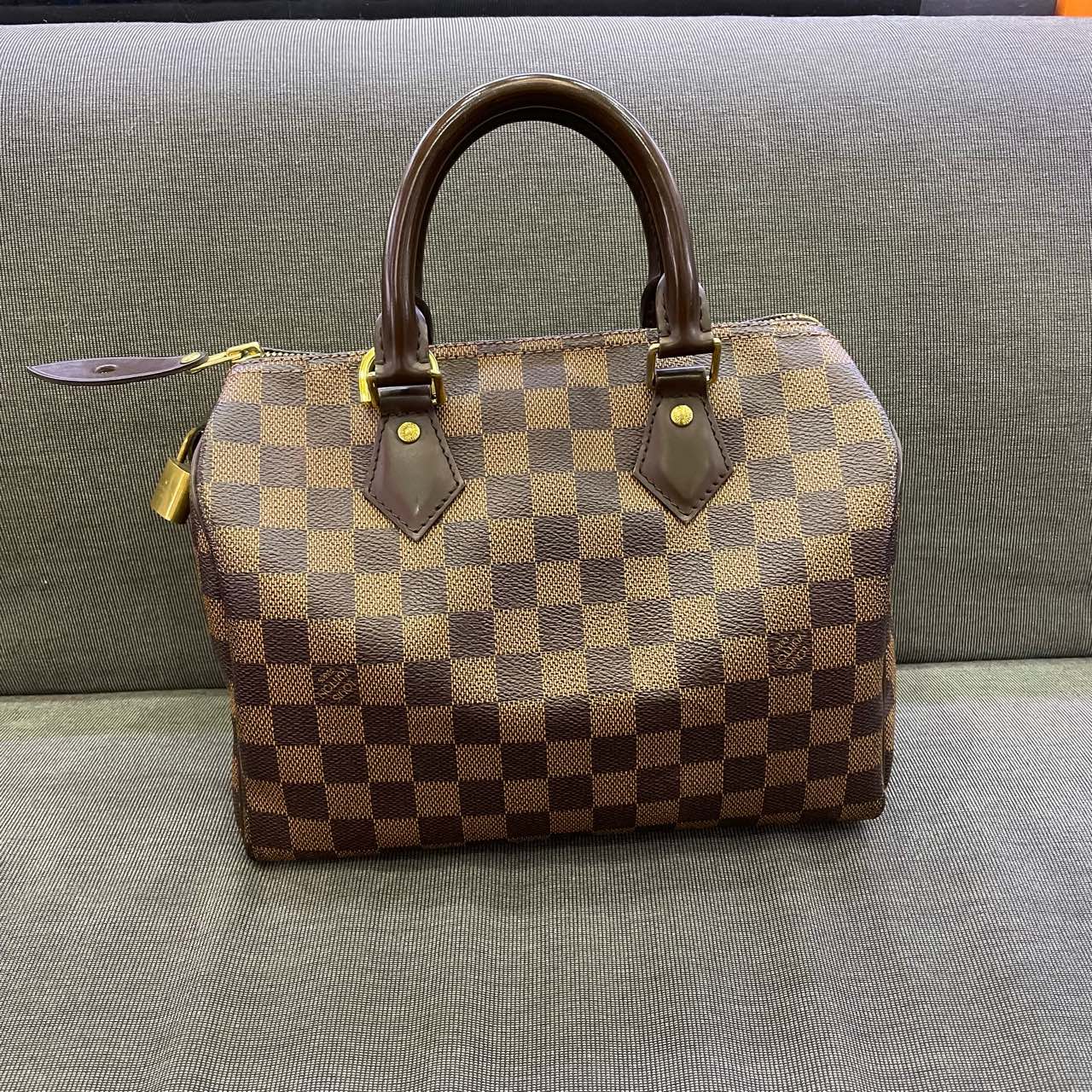 Louis Vuitton - Speedy 25 - Damier Ebene coated canvas with leather trim - Brown - (Small)