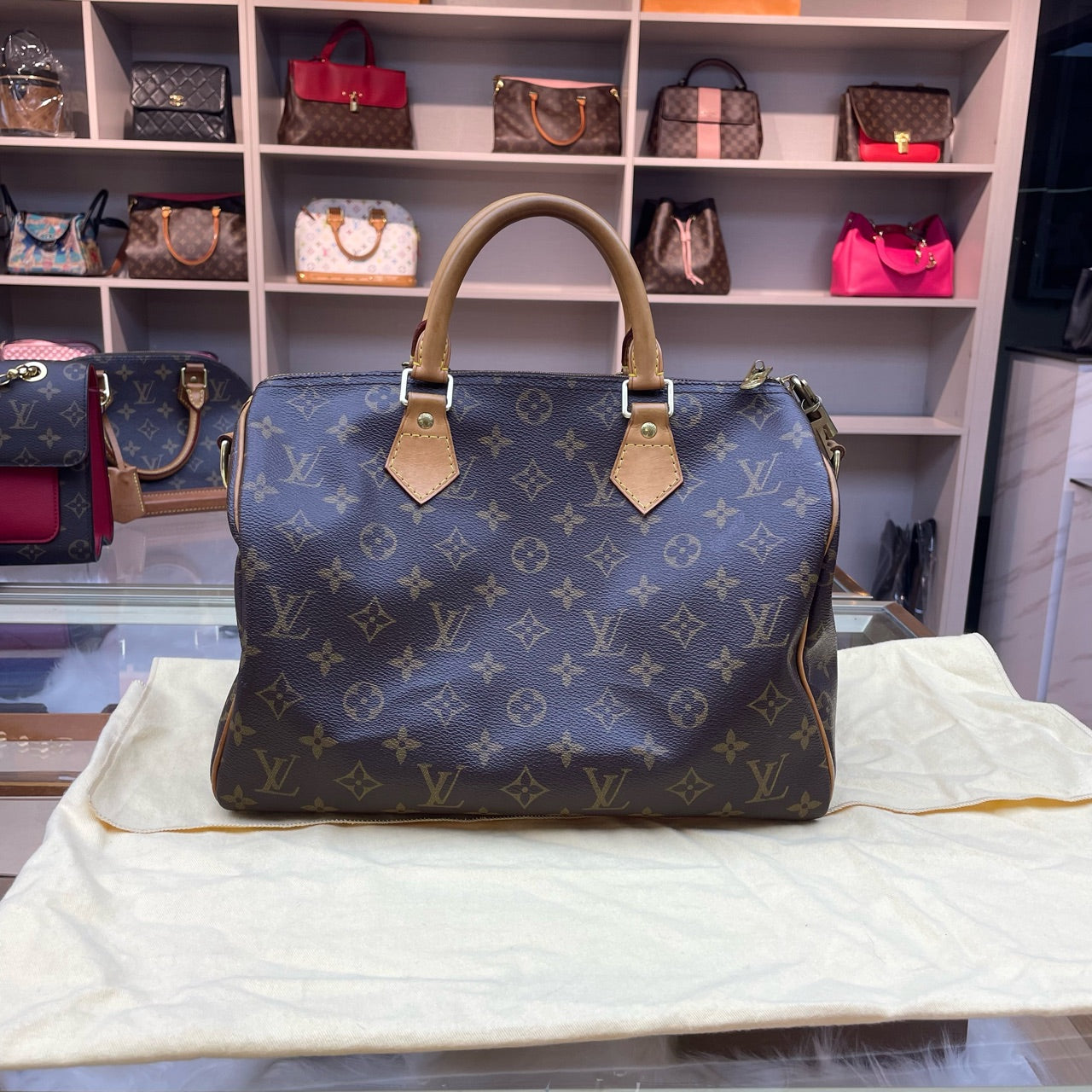 Louis Vuitton - Speedy Bandoulière 30 - Monogram Canvas and Vachetta leather - Brown - (medium)