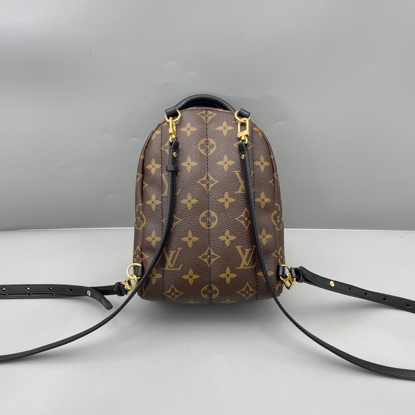 Louis Vuitton - Palm Springs Mini Backpack - Monogram coated canvas with black leather trim - Brown - (mini)
