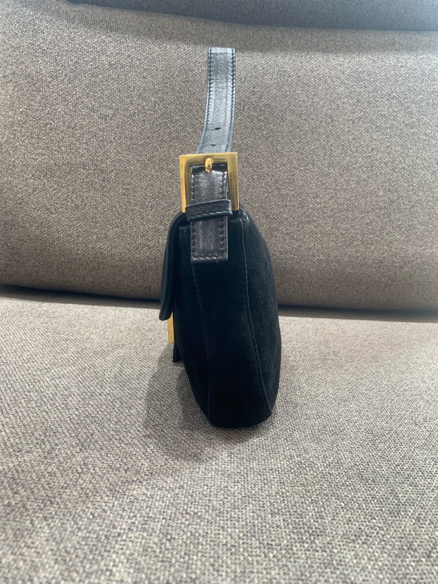 Fendi - Baguette - Suede - Black - (small)