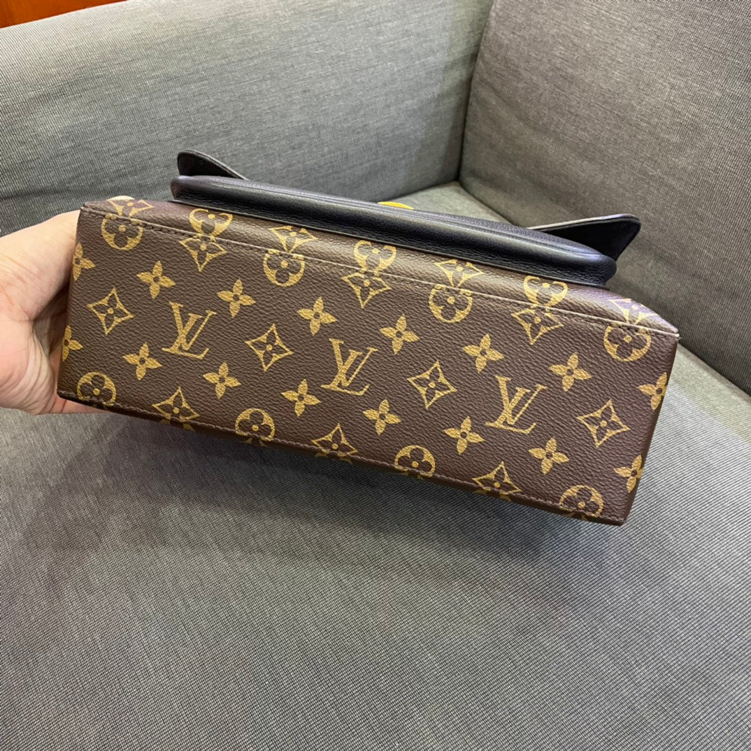 Louis Vuitton - Marignan - Monogram coated canvas with grained leather trim and Vachetta leather accents - Brown Monogram with Black - (medium)