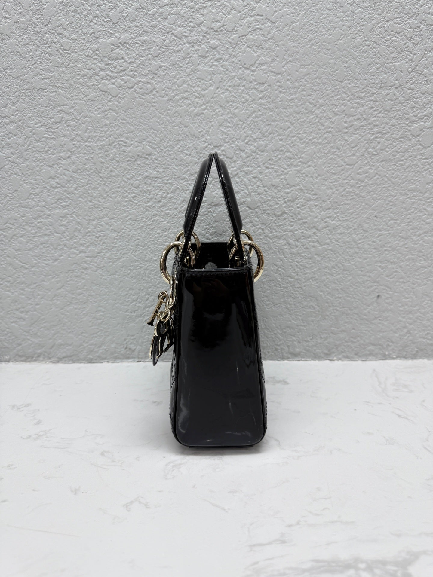 Dior - Lady Dior Mini - Patent leather - Black - (mini)