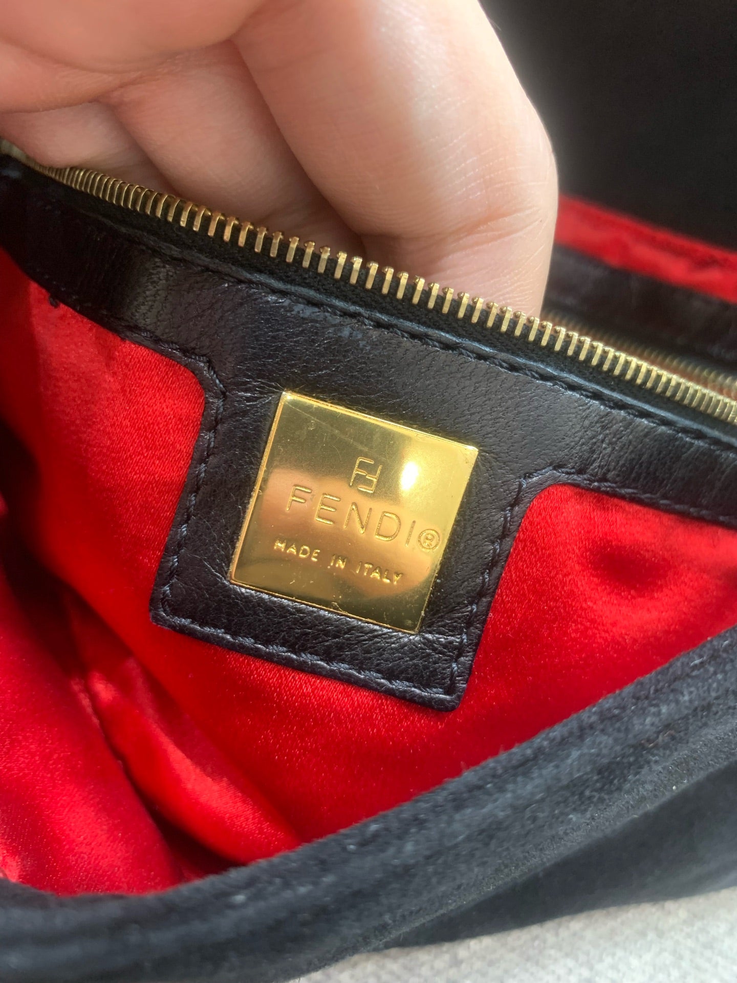 Fendi - Baguette - Suede - Black - (small)