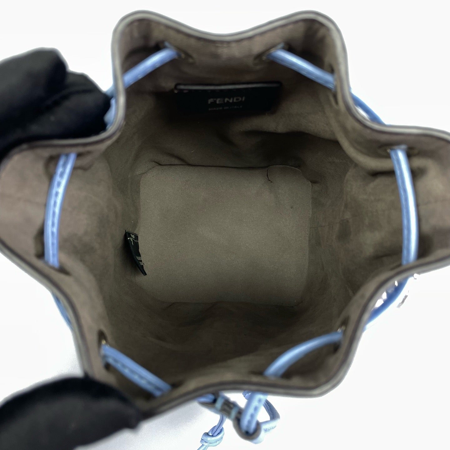 Fendi - Mon Trésor Bucket Bag - Calfskin leather - Light Blue with Silver-Tone Hardware - (mini)