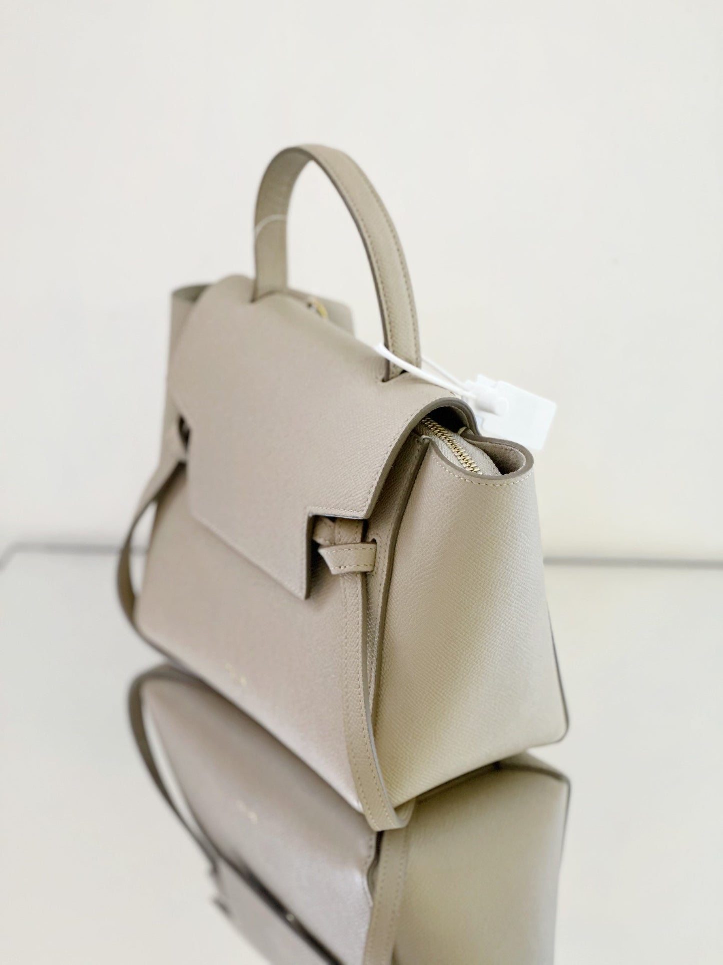 Celine - Belt Nano - Grained calfskin leather - Grey - (mini)