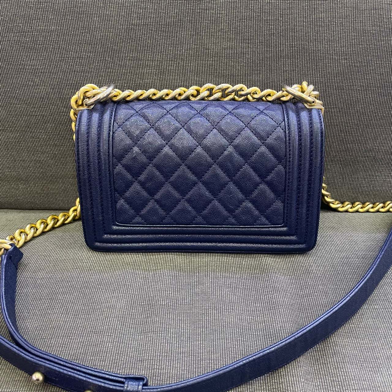 Chanel - Boy Bag Small - Caviar leather - Blue - (small)