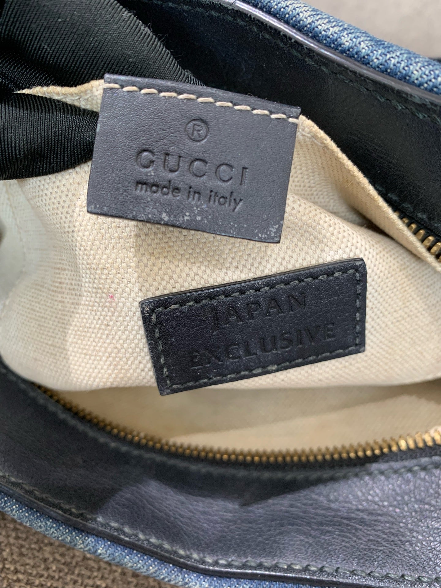 Gucci - Tiger Floral Embroidered Camera Bag - Denim and Leather - Blue - (small)