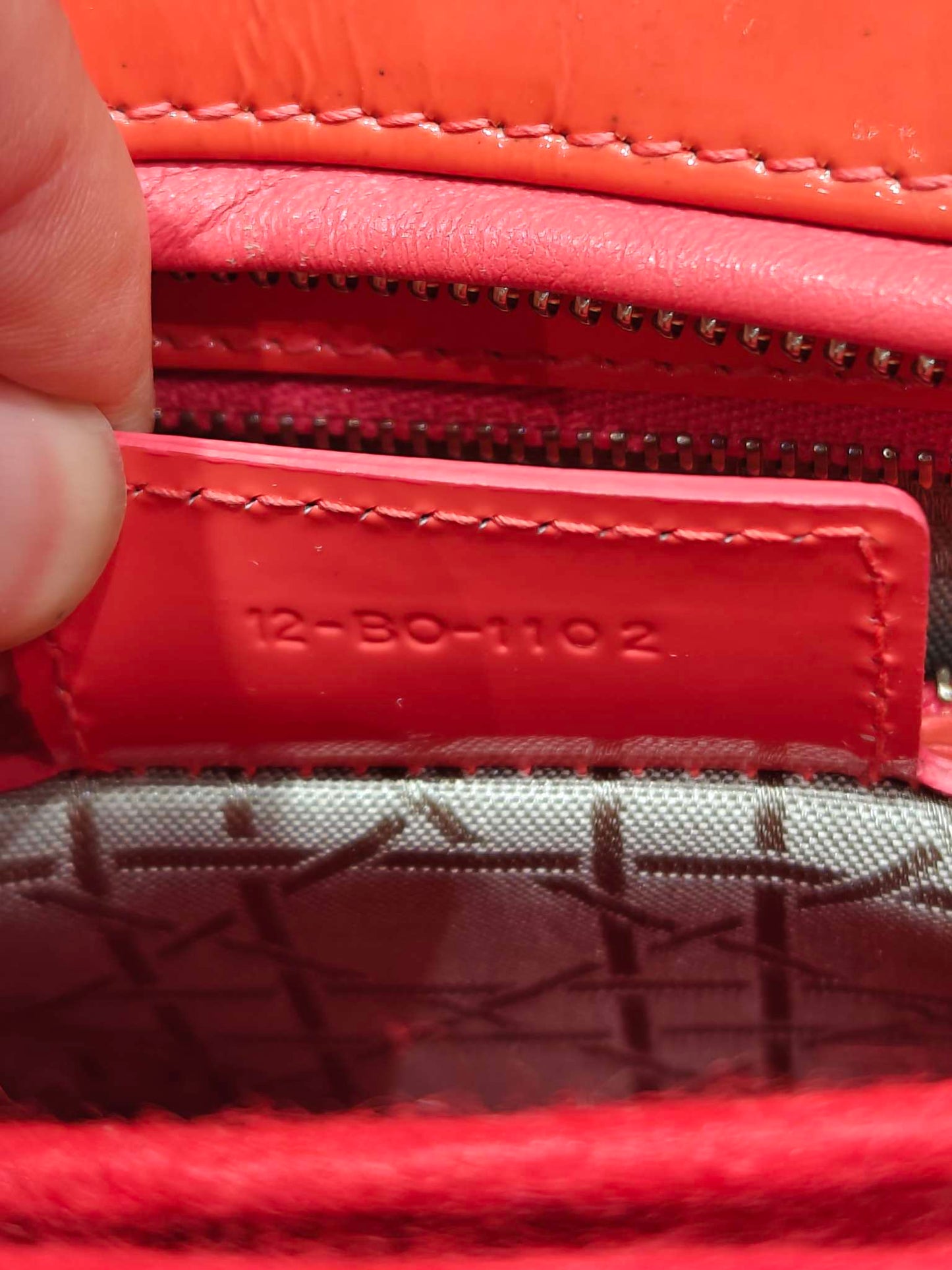Dior - Lady Dior - Patent leather - Orange - (large)