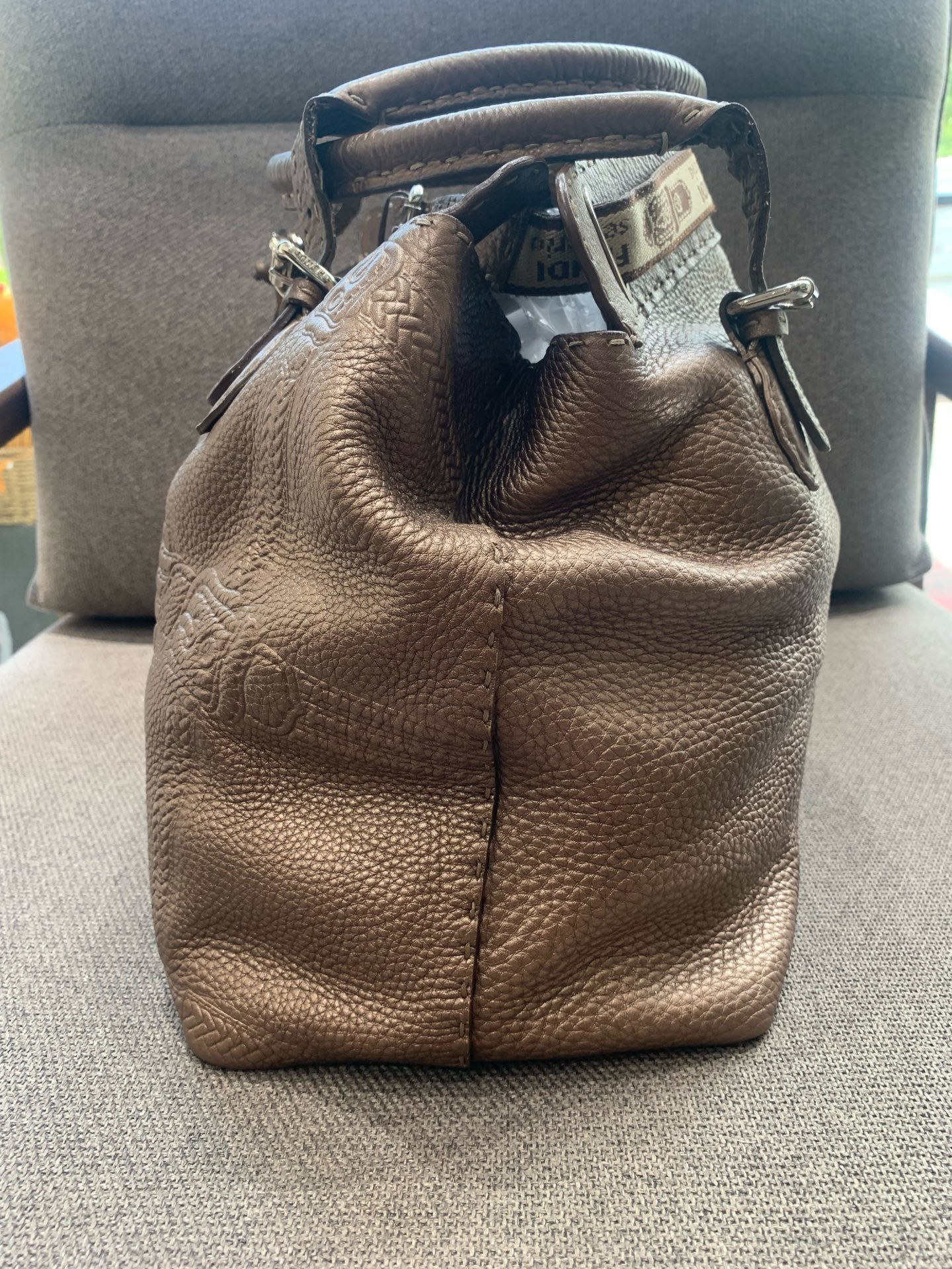 Fendi - Selleria War Horse Limited Edition - Pebbled metallic leather - Metallic Bronze - (Large)