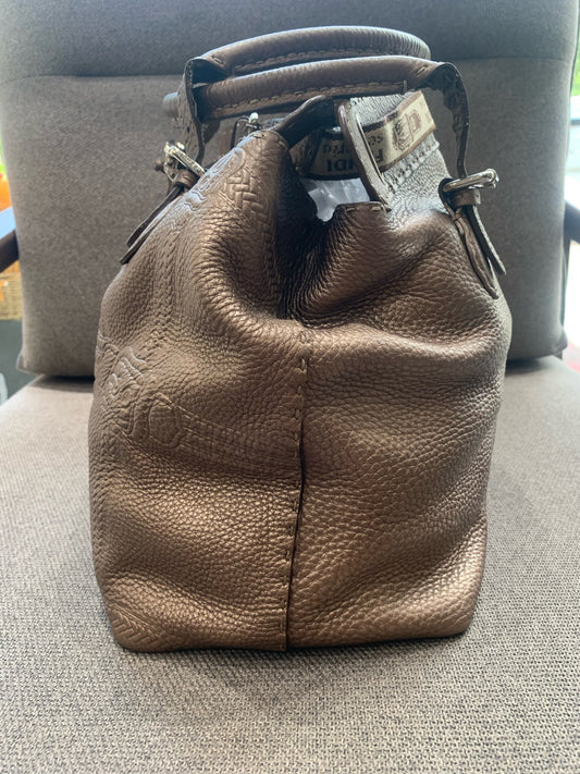 Fendi - Selleria War Horse Limited Edition - Pebbled metallic leather - Metallic Bronze - (Large)