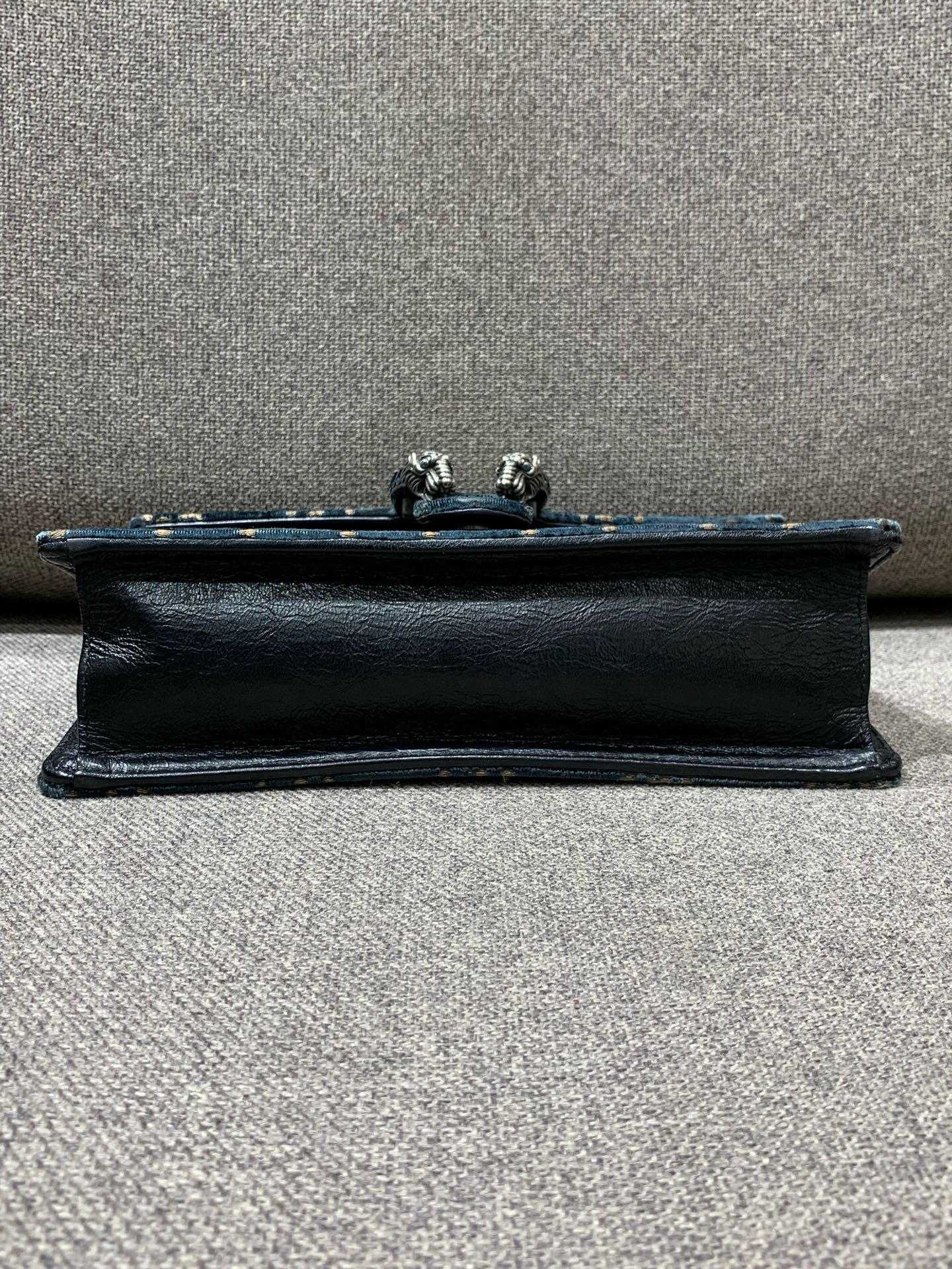 Gucci - Dionysus - Velvet with leather trim - Navy blue with metallic gold accents - (Small)