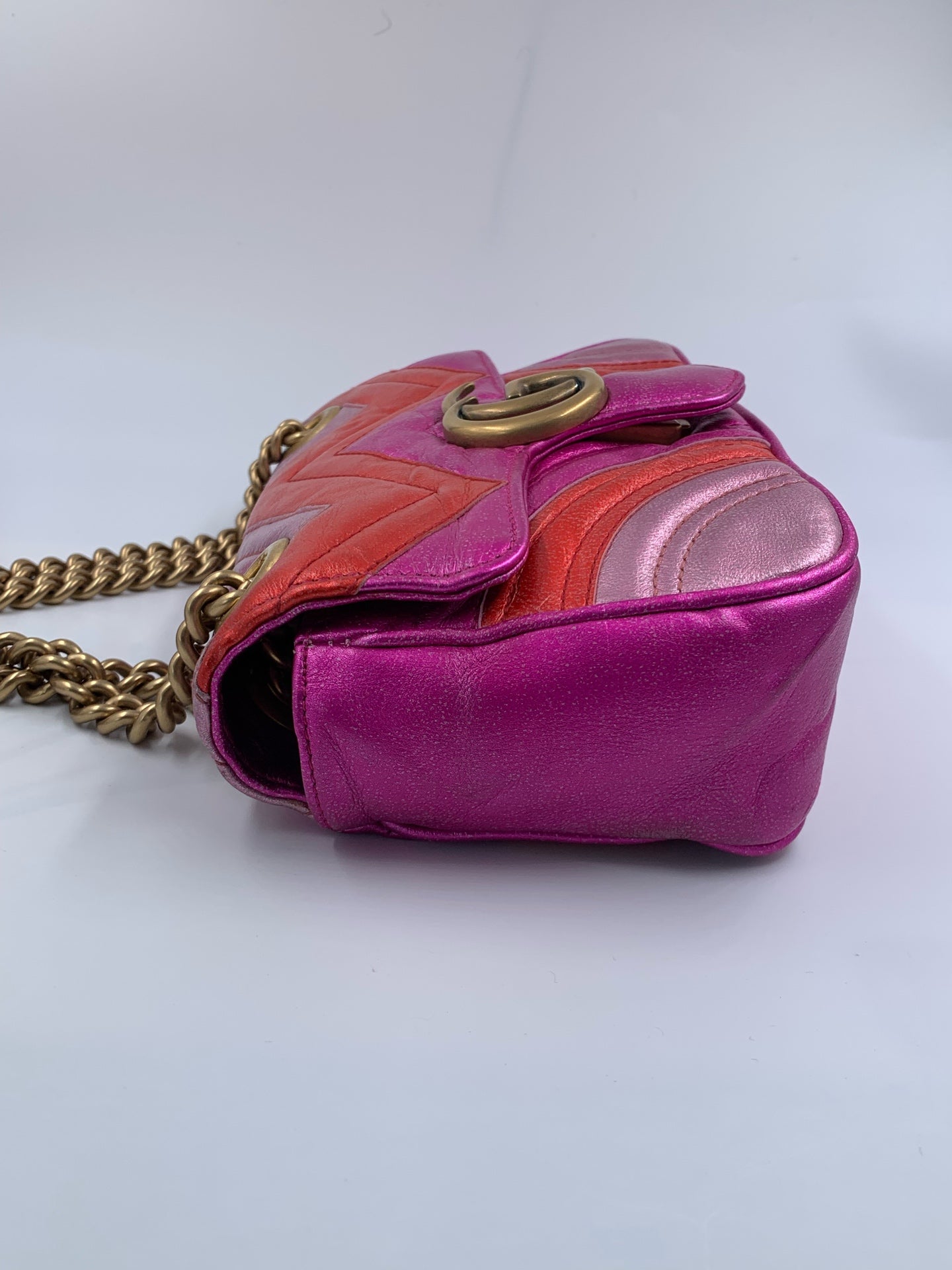 Gucci - GG Marmont Small Flap Bag - Leather - Multicolour - (Small)
