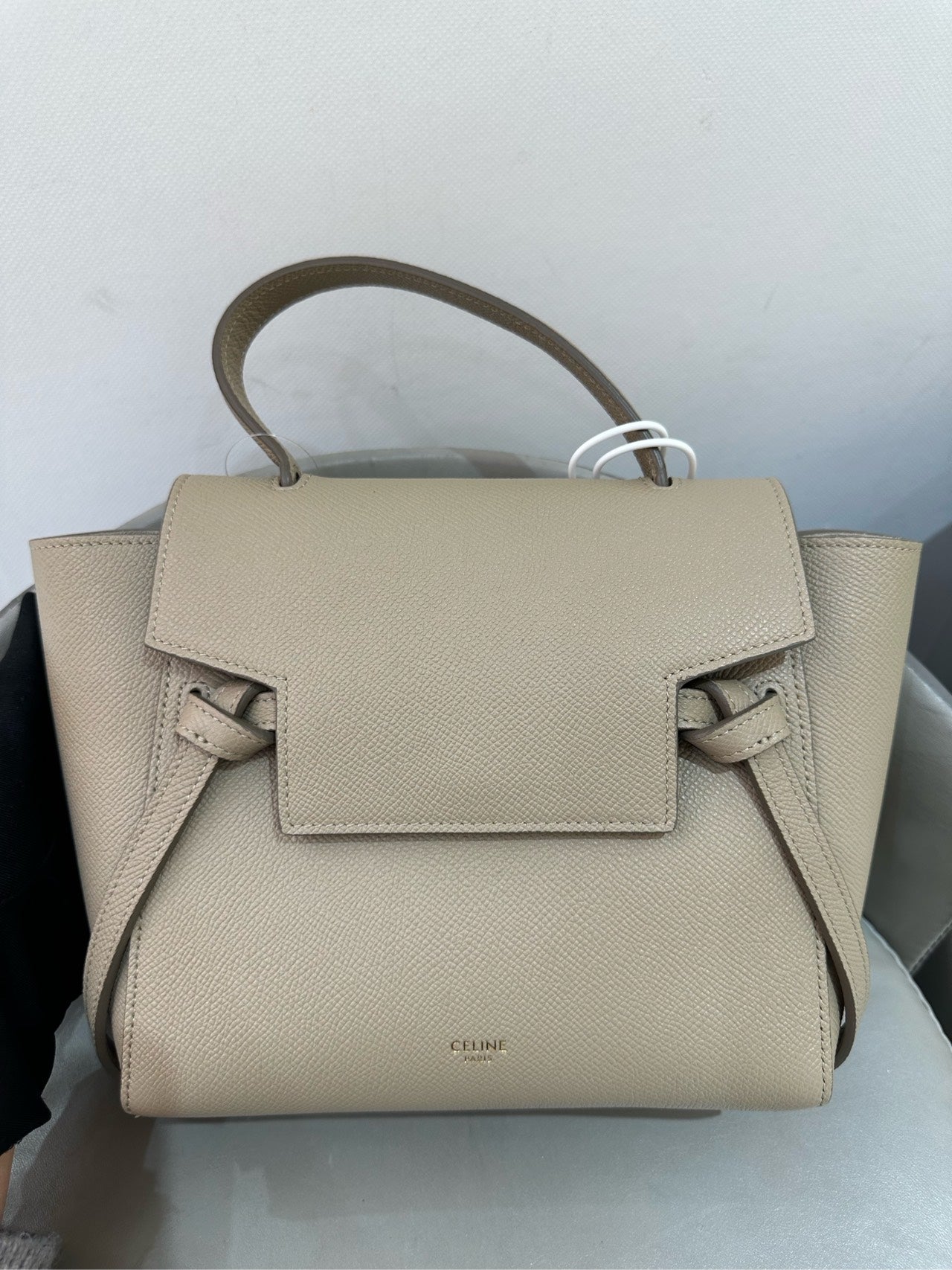 Celine - Belt Nano - Grained calfskin leather - Grey - (mini)