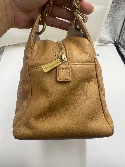 Chanel - Timeless Bowling Bag - Grained leather - Ginger Yellow - (medium)