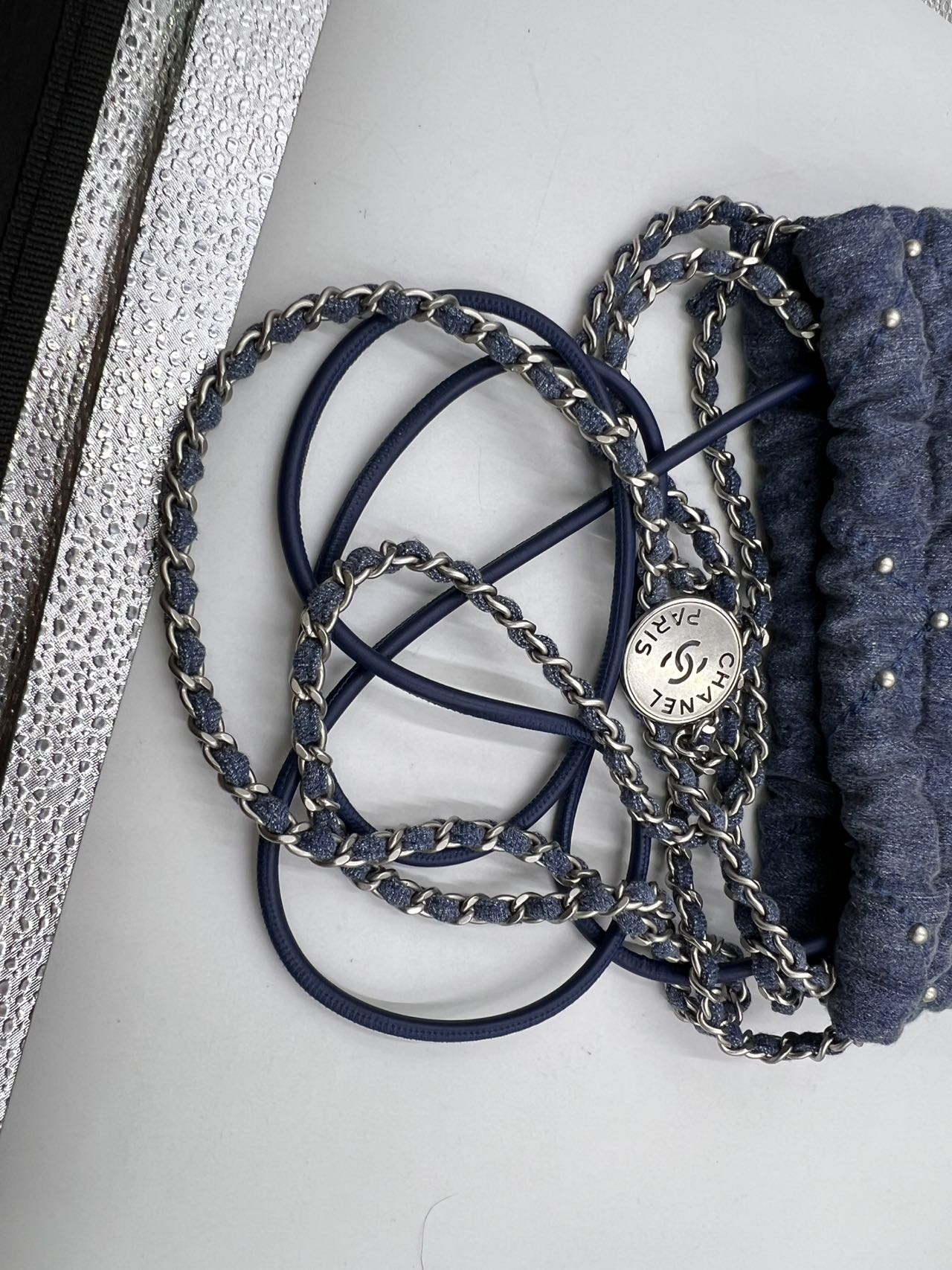Chanel - Chanel 22 Mini Bag Pearl Denim - Denim - Jeans - Blue - (mini)