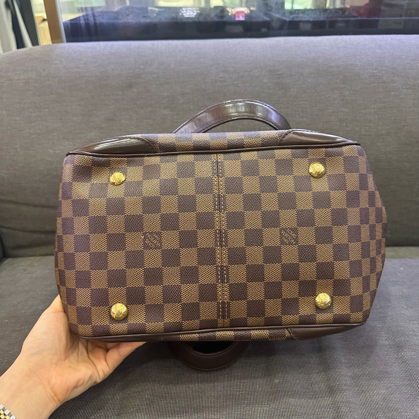 Louis Vuitton - Verona MM - Damier Ebene canvas with leather trim - Brown - (Medium)