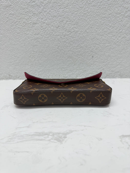 Louis Vuitton - Pochette Félicie - Monogram coated canvas with grained leather trim and textile lining - Brown - (mini)