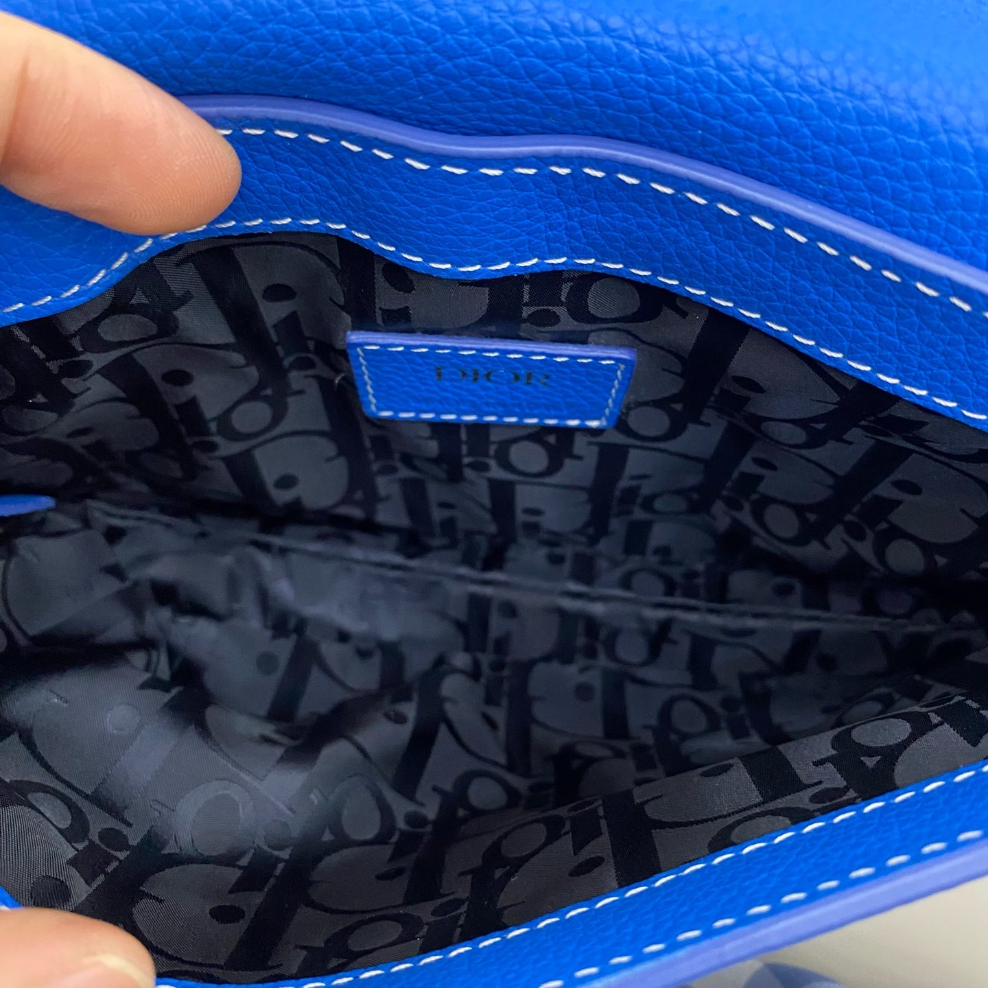Dior - Saddle Belt Bag - Grained leather - Blue gradient - (Small)