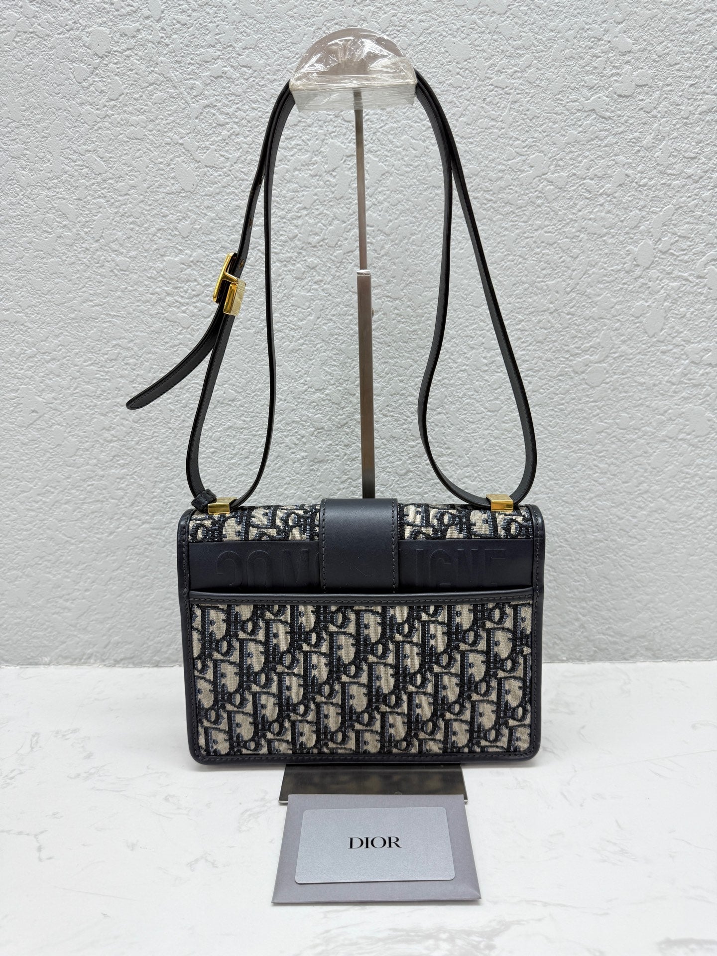 Dior - 30 Montaigne Flap Bag - Dior Oblique jacquard canvas with leather trim - Blue - (medium)